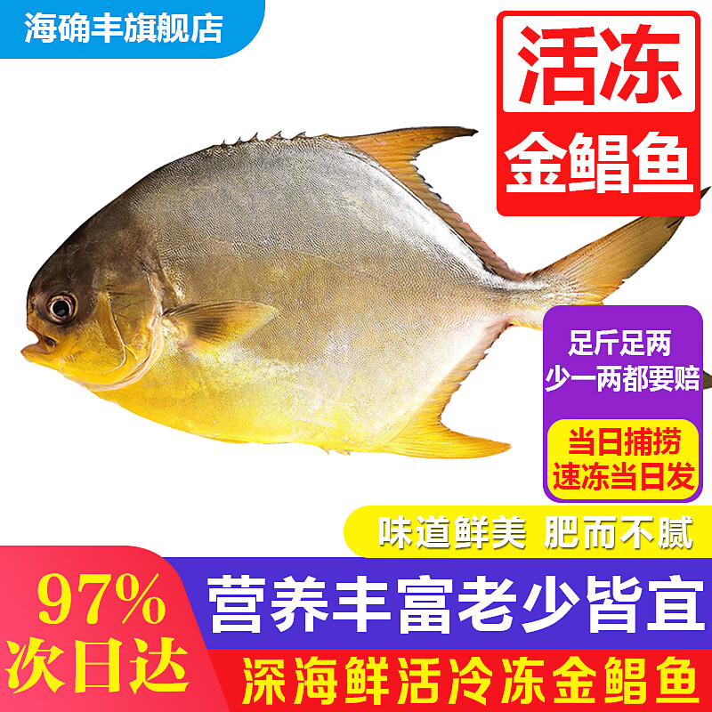 海确丰新货金鲳鱼新鲜镜鱼海鱼鲳鱼金昌鱼阳江海鲜水产鲜活冷冻包邮 550-600g条/4条 金鲳鱼