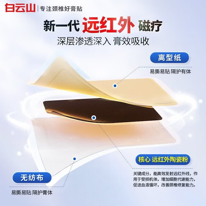 白云山颈椎贴远红外治疗贴 颈椎病专用贴膏 热敷压迫神经头晕脑供血不足 【3盒*6贴 白云山周期装】多年颈椎疼痛选择 膏贴榜单TOP&多地物流当/次日达