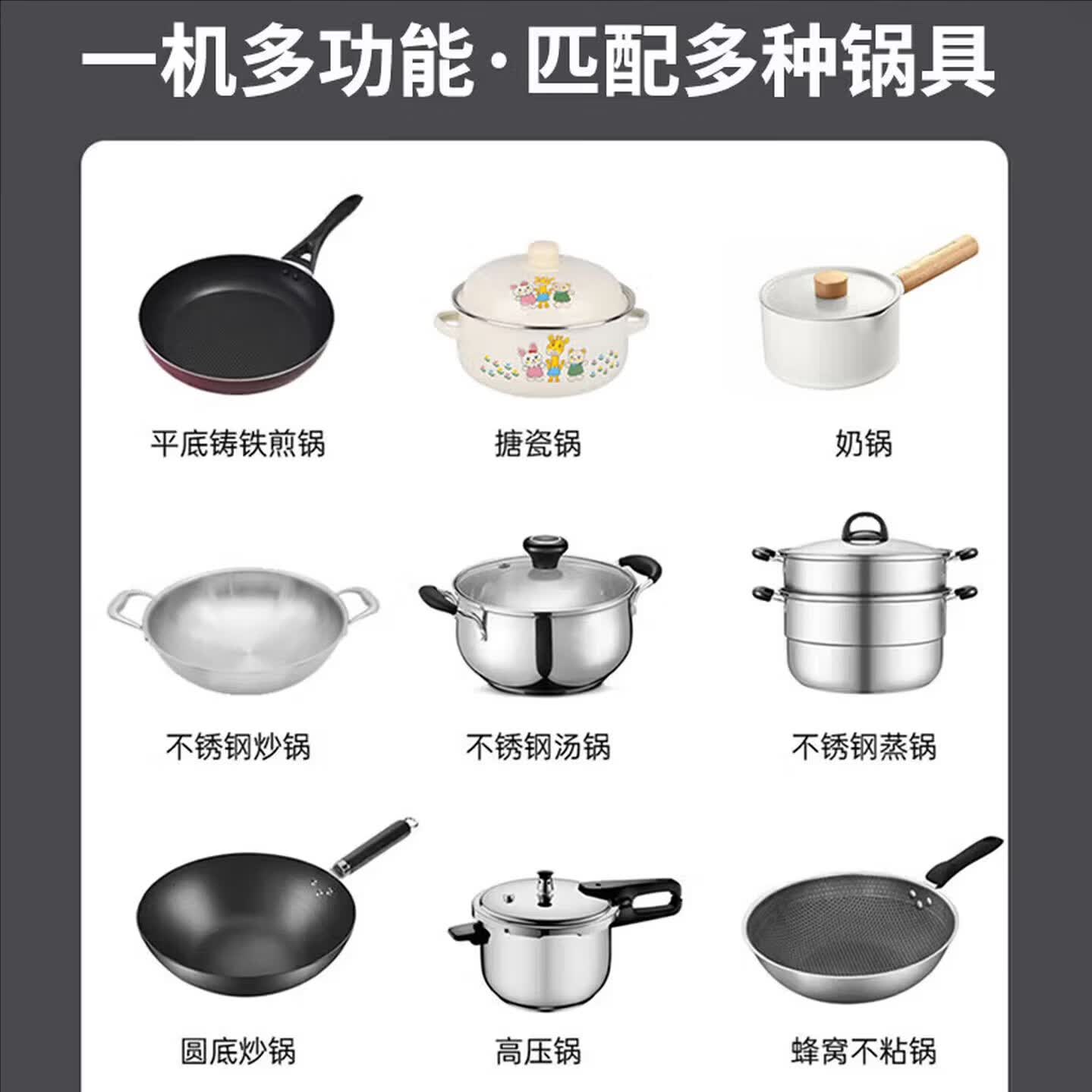 先科凹面电磁炉5000W 一级节能省电大功率电炒锅多功能电陶炉家商两用电磁灶智能定时电池炉超薄台式 5000W【套餐三：汤锅+炒锅】