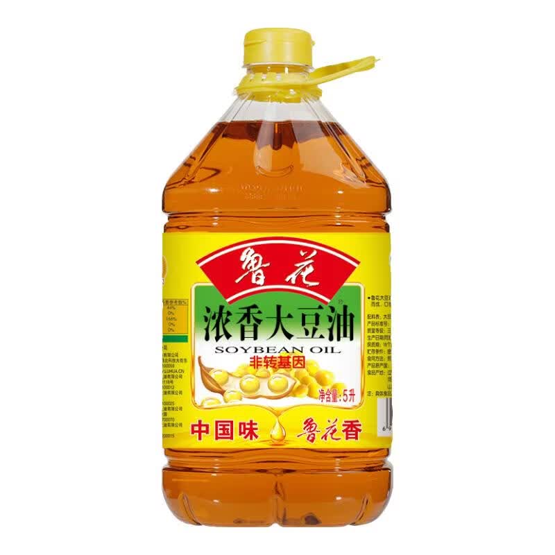 鲁花 食用油   大豆油 5L 非转基因 浓香大豆油5L