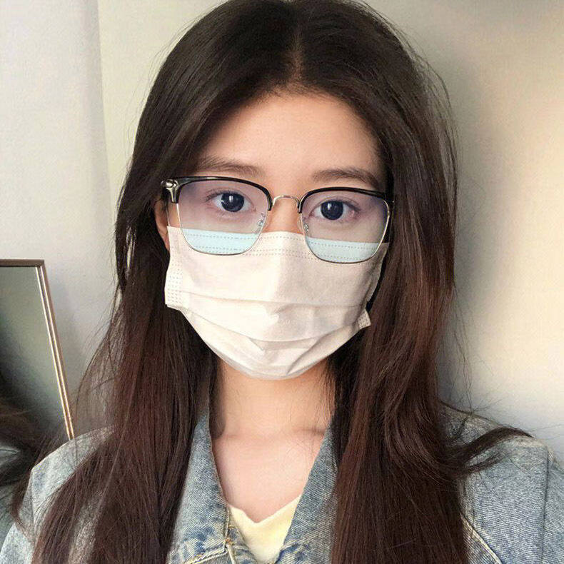 红绿高清色盲色弱眼镜日常看图谱佩戴色盲色弱眼镜改 黑银框双面镀膜近似透 0度平光镜+镜盒+布+测试卡