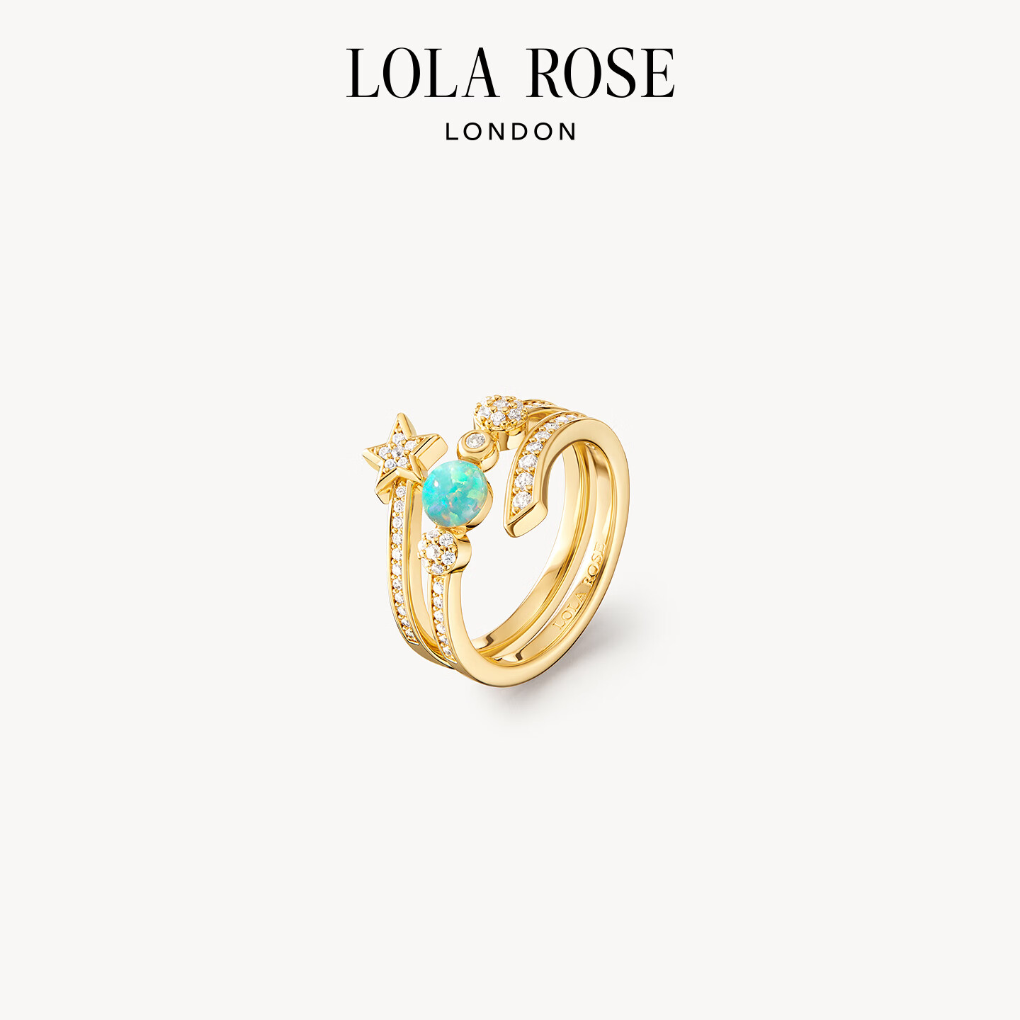 LOLA ROSE罗拉玫瑰日心说系列女士戒指女节日礼物生日礼物送女友 LR70663 L码-16.4mm
