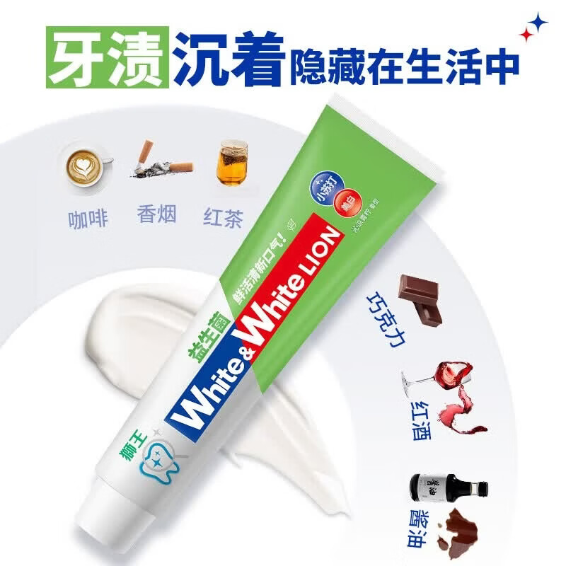 狮王（Lion）牙膏惊喜盲盒 葡萄柚 青柠 白桃 留兰香护龈口气清新随机包装 牙膏盲盒（不低于480g）