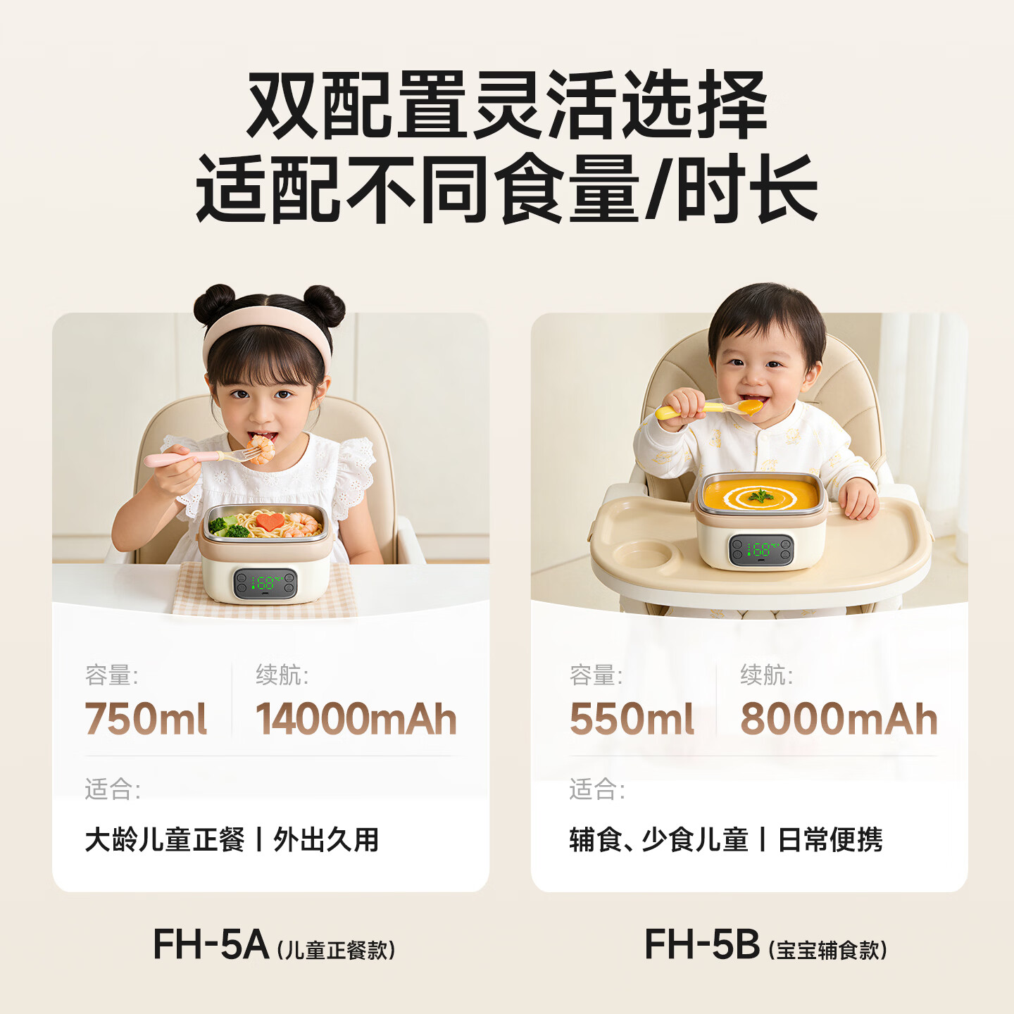 物克宝宝恒温碗充电保温饭盒儿童辅食外出无线不插电加热便携婴儿自热饭盒 0.75L 【14000毫安+6档调温+食品级内胆】