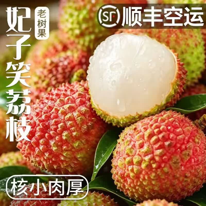 妃子笑荔枝新鲜现摘水果 【顺丰京东/EMS空运 】多仓发货 净重4斤【单果16g-28g】
