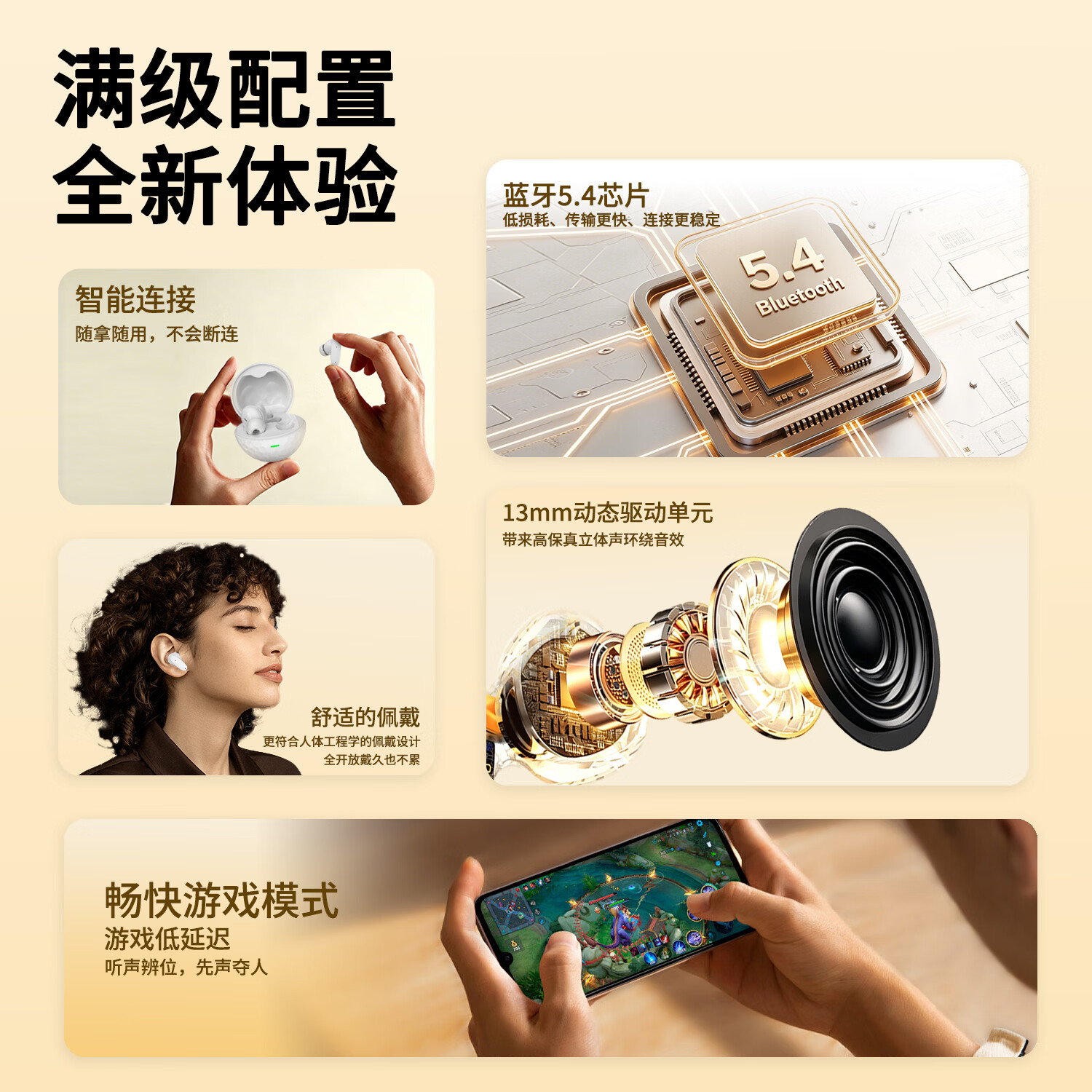 KDYNIX高尔夫球蓝牙耳机 ANC主动降噪 半入耳真无线TWS耳机 ENC通话降噪 长续航低延迟运动游戏音乐耳机 【高尔夫】白色