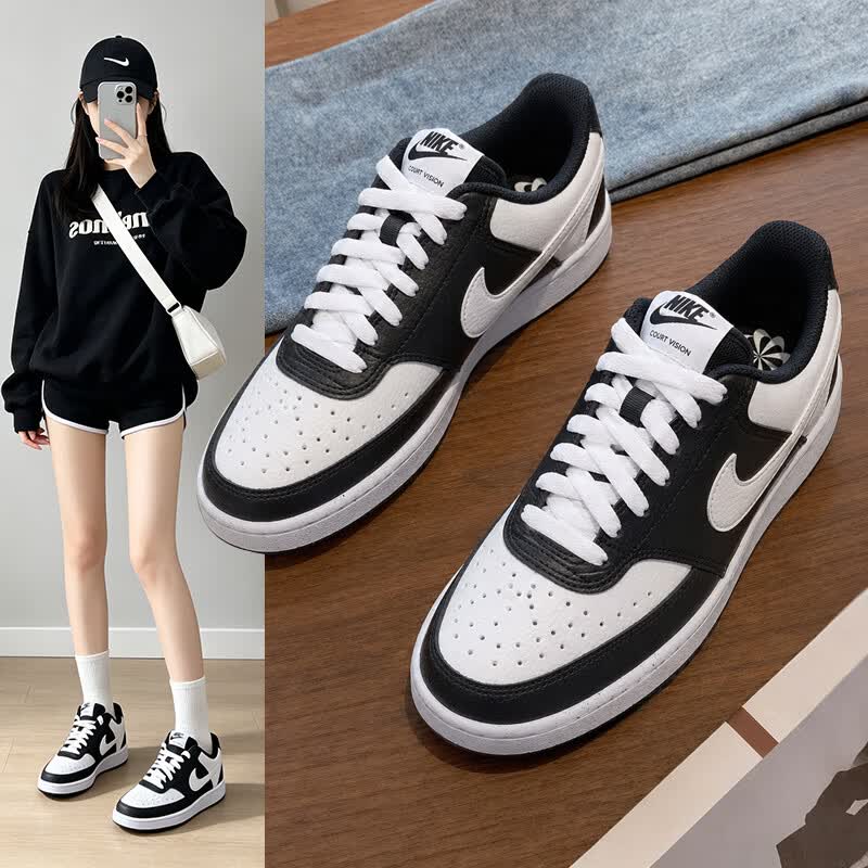 耐克（NIKE）女鞋 2026新款夏季运动鞋COURT VISION时尚板鞋轻便户外休闲鞋 黑白熊猫 36 225
