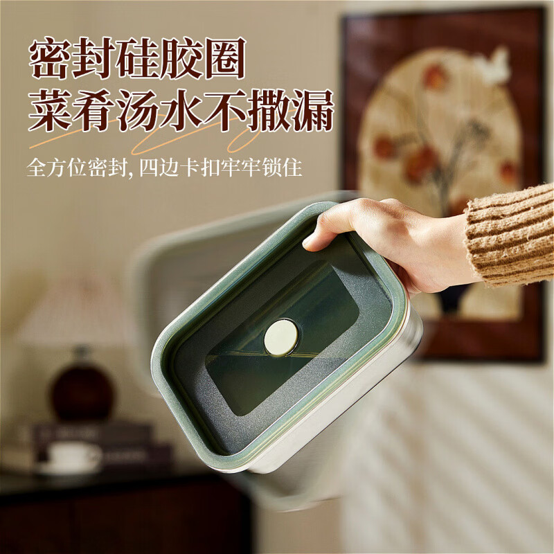 CLCEY自驾游户外露营专用电热饭盒插电蒸煮饭带饭便当盒自热饭盒热饭菜神器 1.2L 奶油白【双层】小容量
