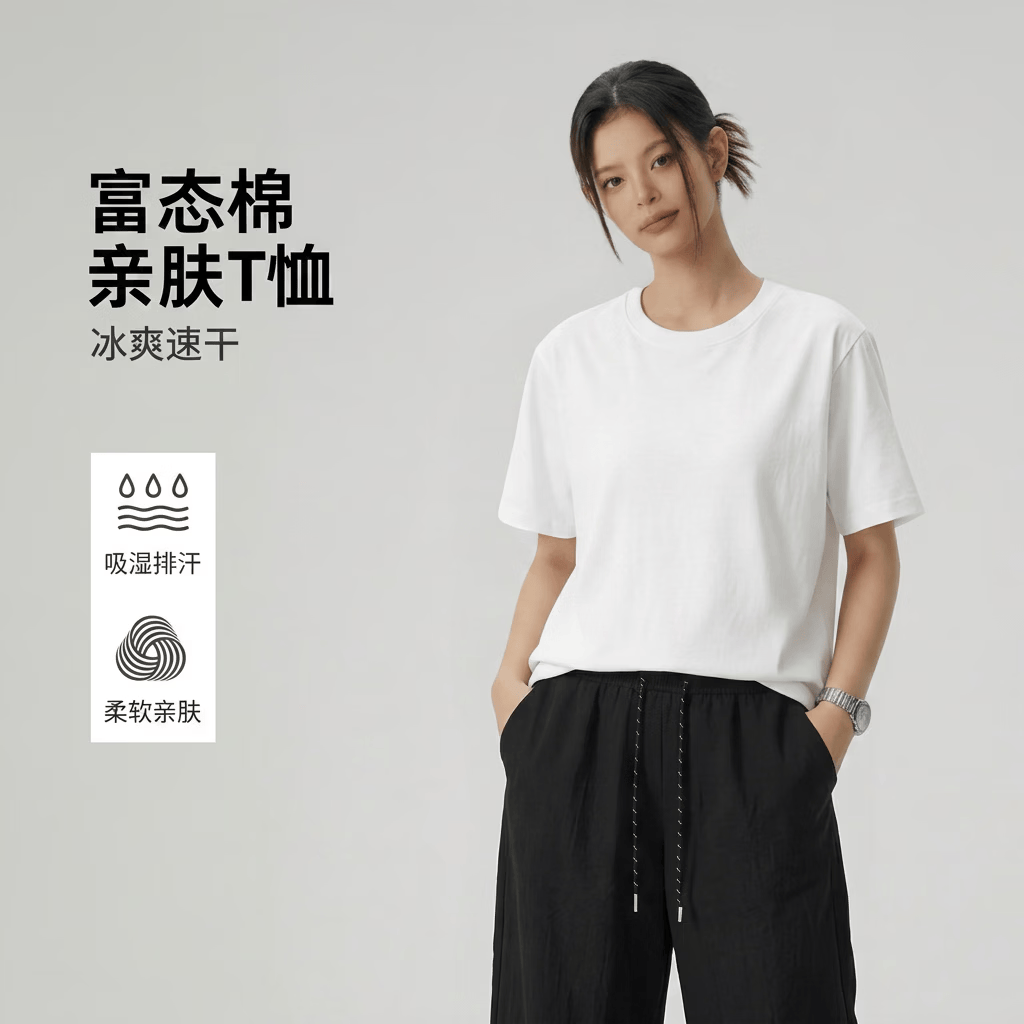 【京东直采】速干衣运动弹力净色基础短袖t恤男26年夏季新款 黑色 (男款) 3XL