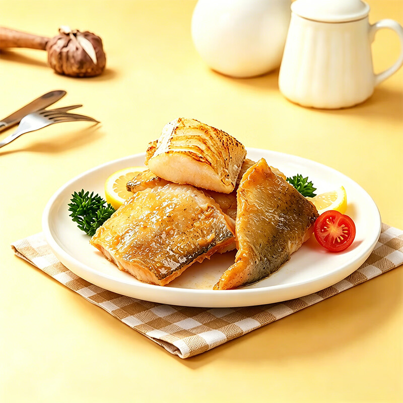 宝恒源 鳕鱼段 半成品预制菜熟食酒店商用海鲜菜肴地中海风味加热即食 鳕鱼段500g*3袋【超值】