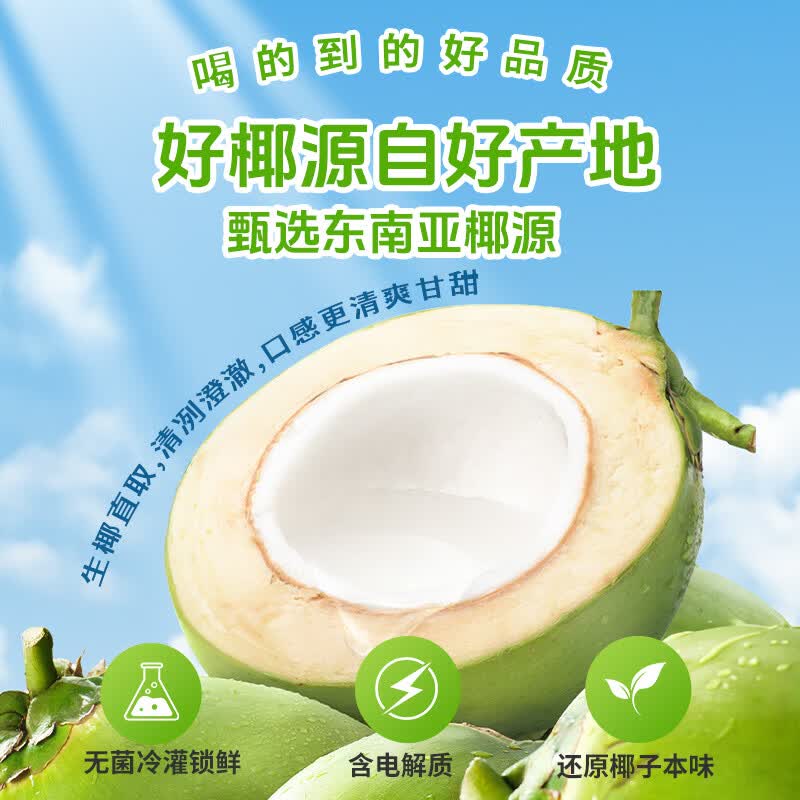 轻上（LIGHT UPPER）纯椰子水0脂肪高钾孕妇椰汁水天然无添加电解质100%香水椰椰青水 100%椰子水220m1*12瓶 清爽解渴产地直取专款特供