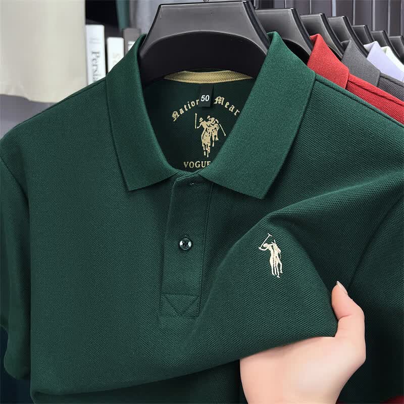 老爷车（LAOYECHE）100%纯棉翻领短袖T恤男士夏季吸汗透气刺绣宽松休闲半袖POLO衫男 AQ8257深灰 4XL 推荐190-210斤