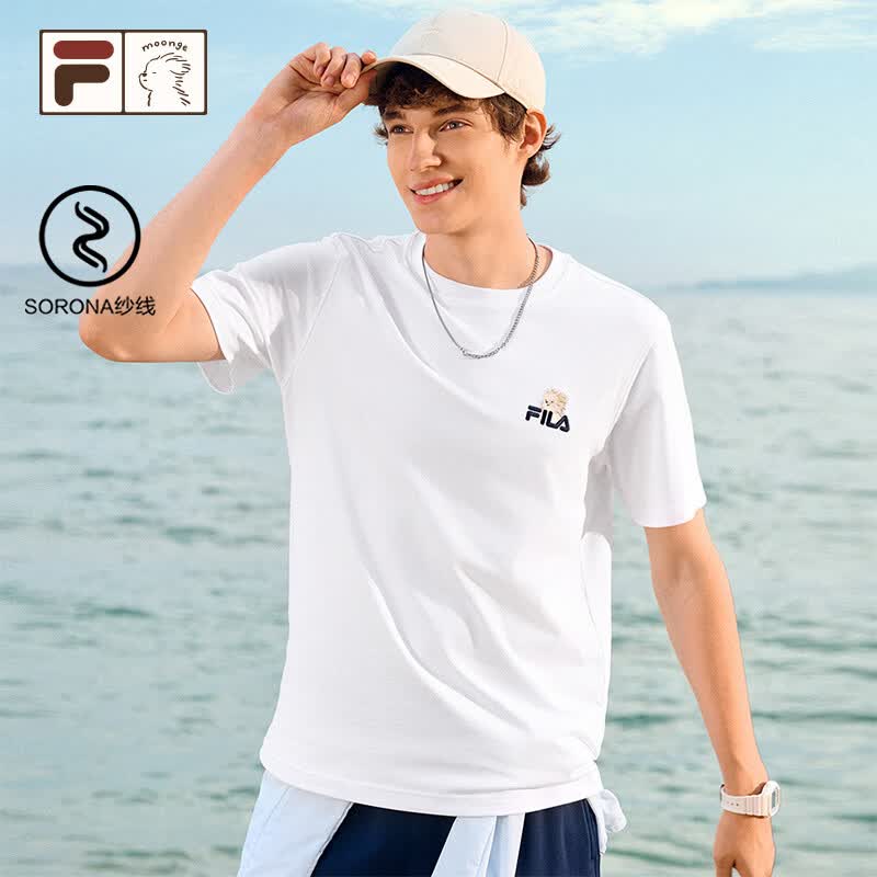 FILA FUSION｜moonge 斐乐潮牌情侣短袖衫2026夏休闲男女百搭T恤