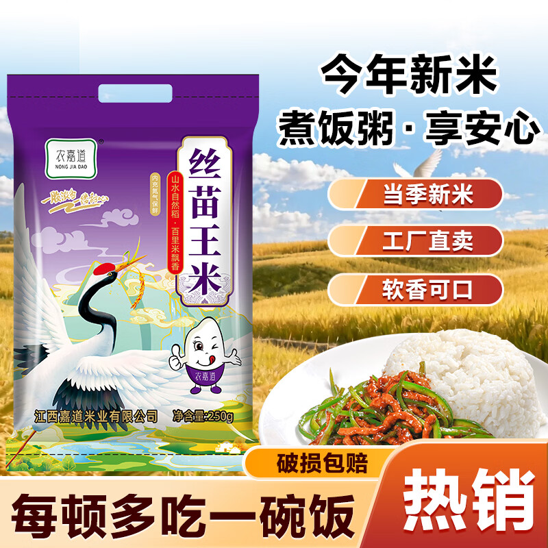 谷丰领20斤猫牙米2025年新大米优选长粒鲜现磨现一级1斤大米 【250g】-长粒香丝苗米