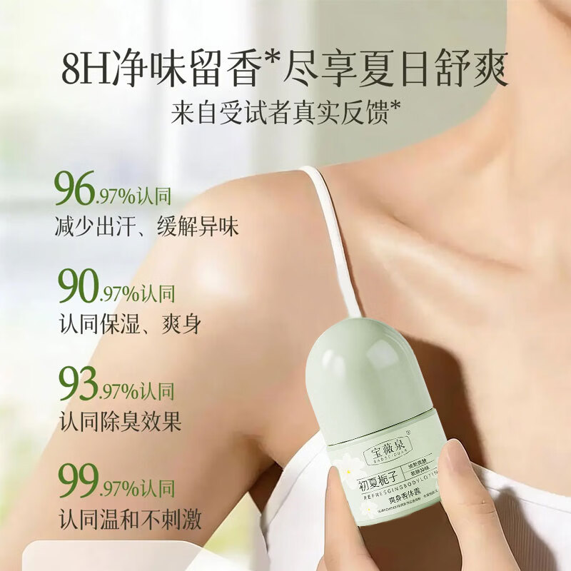 BAOWEIQUAN止汗露狐腋下窝臭去异味滚珠干爽持久净味香体露男女官方正品 香体止汗露30ml×2瓶