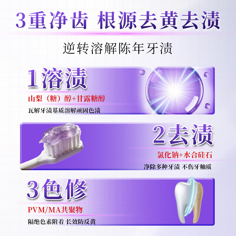 橙的林昊代言推荐色修美白牙膏亮白去牙渍烟渍清新口气除口臭 3支+送1支云感牙刷（划算装）