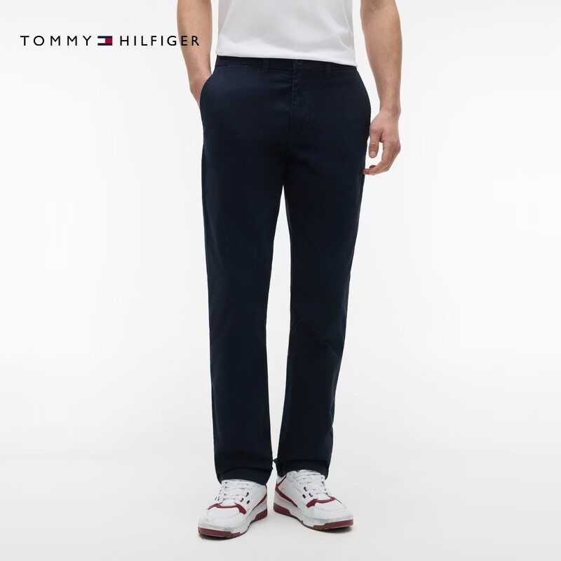 Tommy Hilfiger【弹力直筒】26春夏新款男装潮流多色通勤商务西裤休闲长裤 深藏青410 -直筒版-拍大一码 31 （2.4尺）