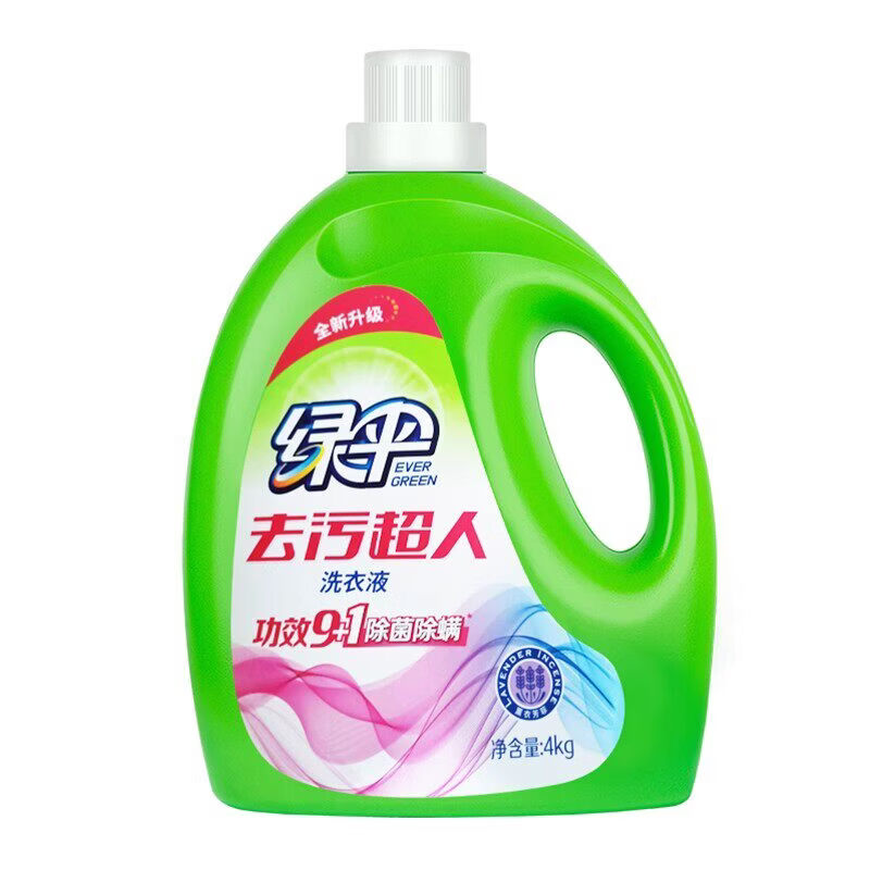 绿伞洗衣液8斤桶装低泡易漂洗薰衣芳菲洁净馨香深层去渍柔顺护衣 薰衣芳菲*1瓶 4kg
