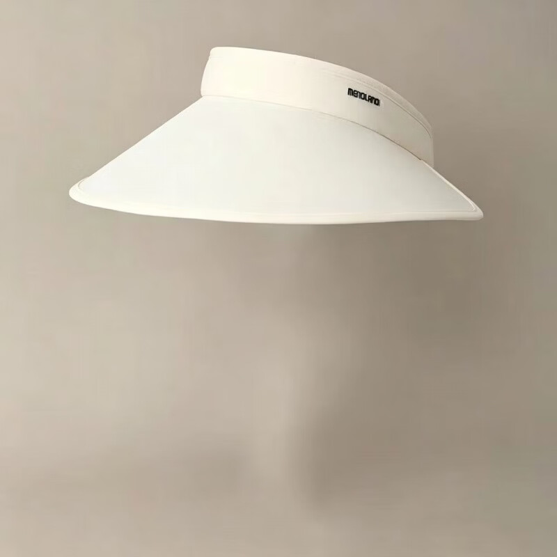 有只绵双面冰丝防晒帽女新款夏季防百搭遮阳帽加大帽檐空顶太阳帽 米白色 M(56-58cm)均码可调节-赠防风绳