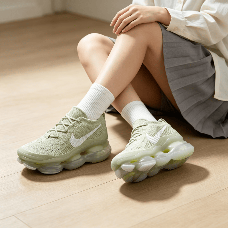 耐克（NIKE）女鞋 2026新款夏季运动鞋AIR MAX SCORPION气垫鞋缓震透气跑步鞋 白色微绿 36.5 230