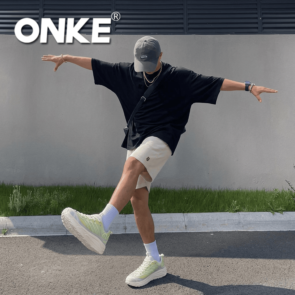 ONKE德国欧克情侣跑步鞋夏季百搭软底回弹减震透气轻便户外休闲运动鞋 流光绿 38