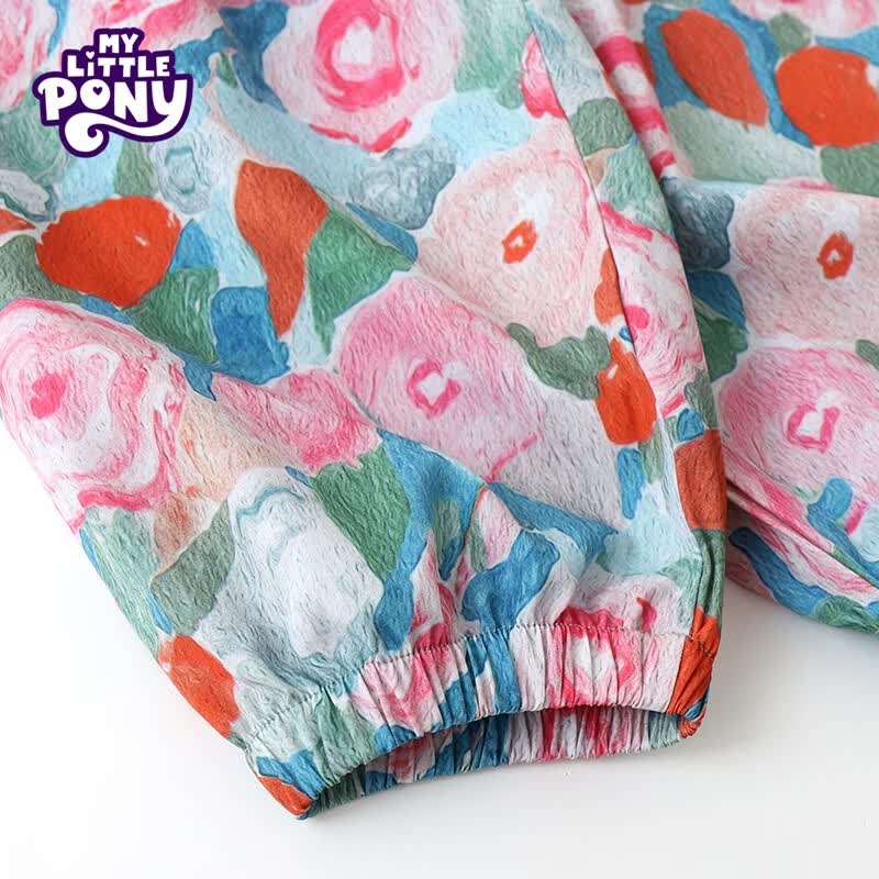 小马宝莉(MY LITTLE PONY)女童夏季韩版网红炸街套装中大儿童新款上衣防蚊裤两件套 果绿色套装XMBL16 150 建议140-150cm