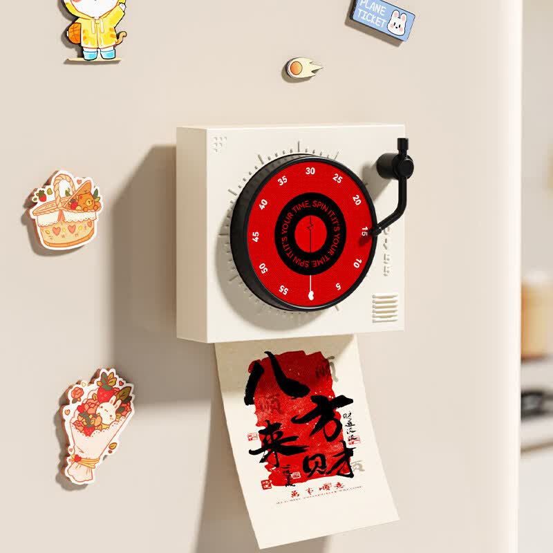 艾仕可（ASCOR）厨房计时器机械做饭定时提醒器学习时间管理闹钟冰箱磁吸式定时器 怀旧白-1个装【无需电池/磁铁吸附】