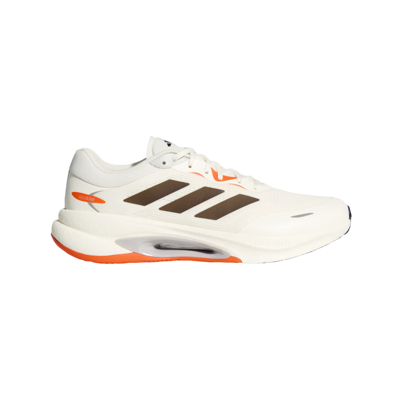 adidas「驰步」VELOSTAR舒适boost跑步鞋男女新款阿迪达斯官方   亮白/岩层深土地棕/冲击橙   43