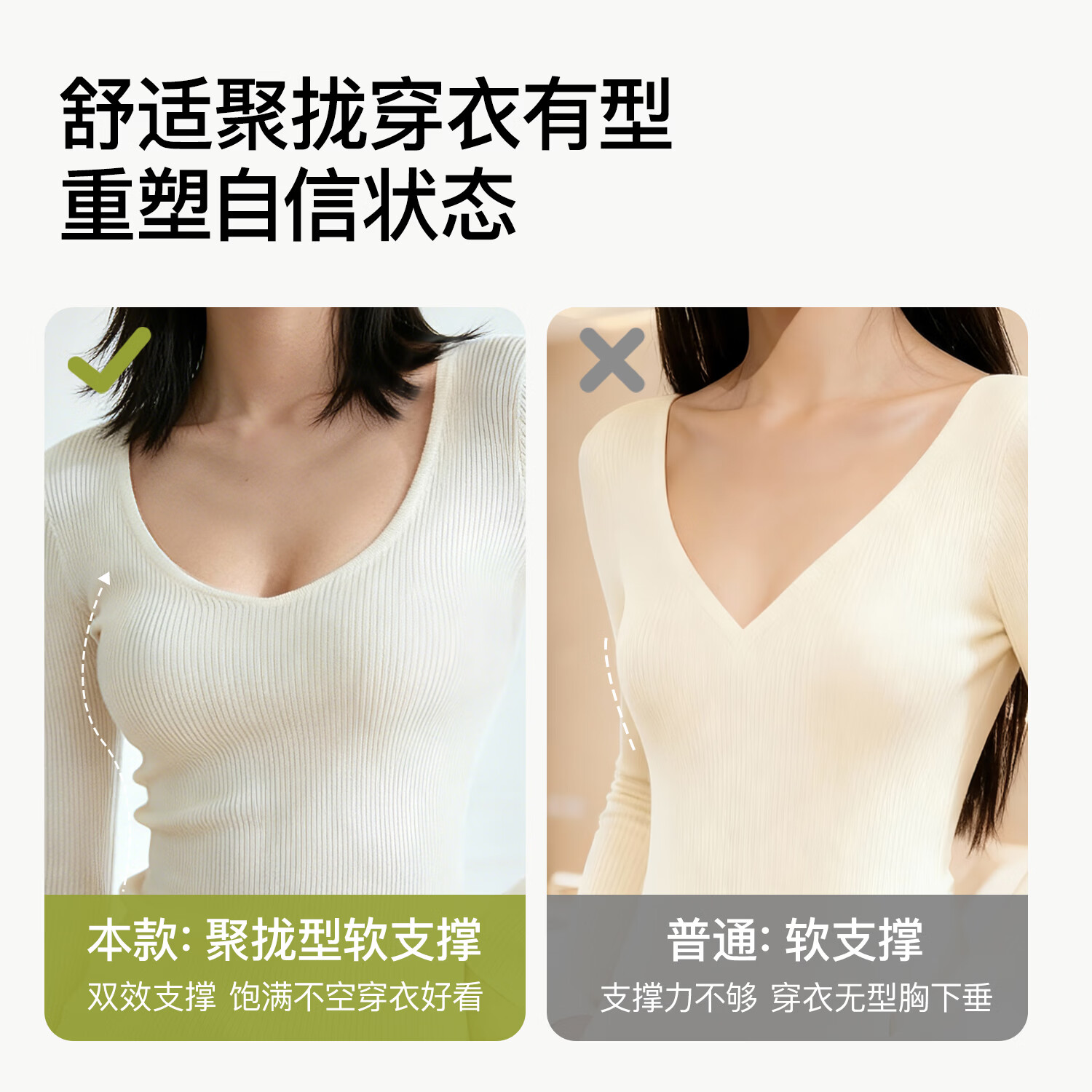 秘密世界(SecretWorld)赵今麦同款内衣女小胸聚拢夏季薄款无痕软支撑收副乳文胸罩 【两件装更优惠】浅米肤+隐形肤 M 【建议75A/75B/75C】