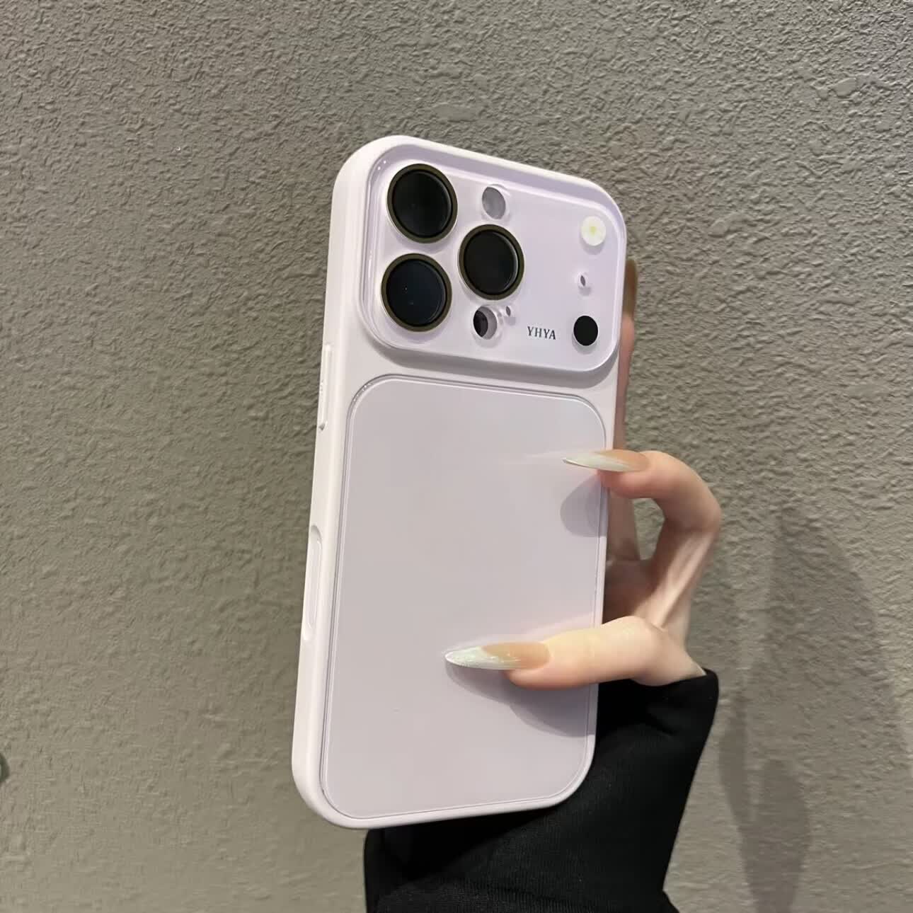 适用iPhone17ProMax手机壳秒变17大视窗玻璃纯色苹果16防摔保护套 古董白 iPhone16ProMax