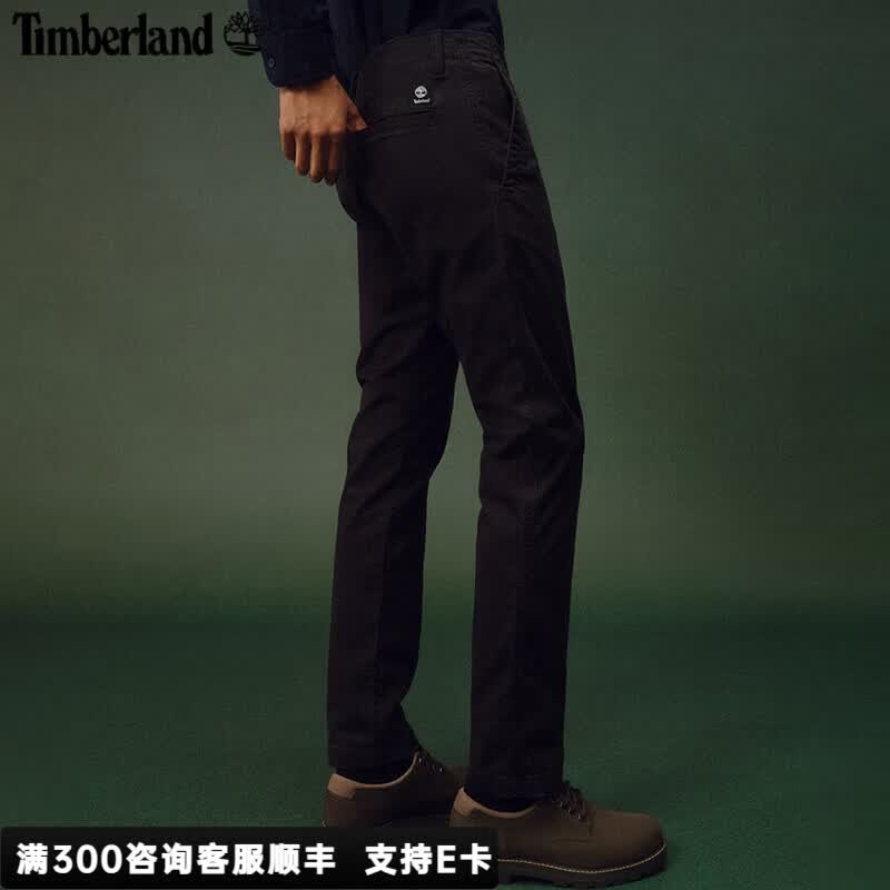 添柏岚（Timberland）男裤休闲裤子春季新款户外运动卡其裤弹力直筒梭织长裤 黑色 A6C2G001 33
