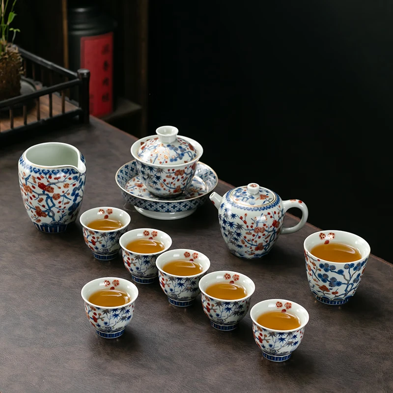 京峰阁 茶具套装 高端家用送礼办公商务乔迁开业礼品整套高档轻奢礼盒 四季发财套装礼盒 11件