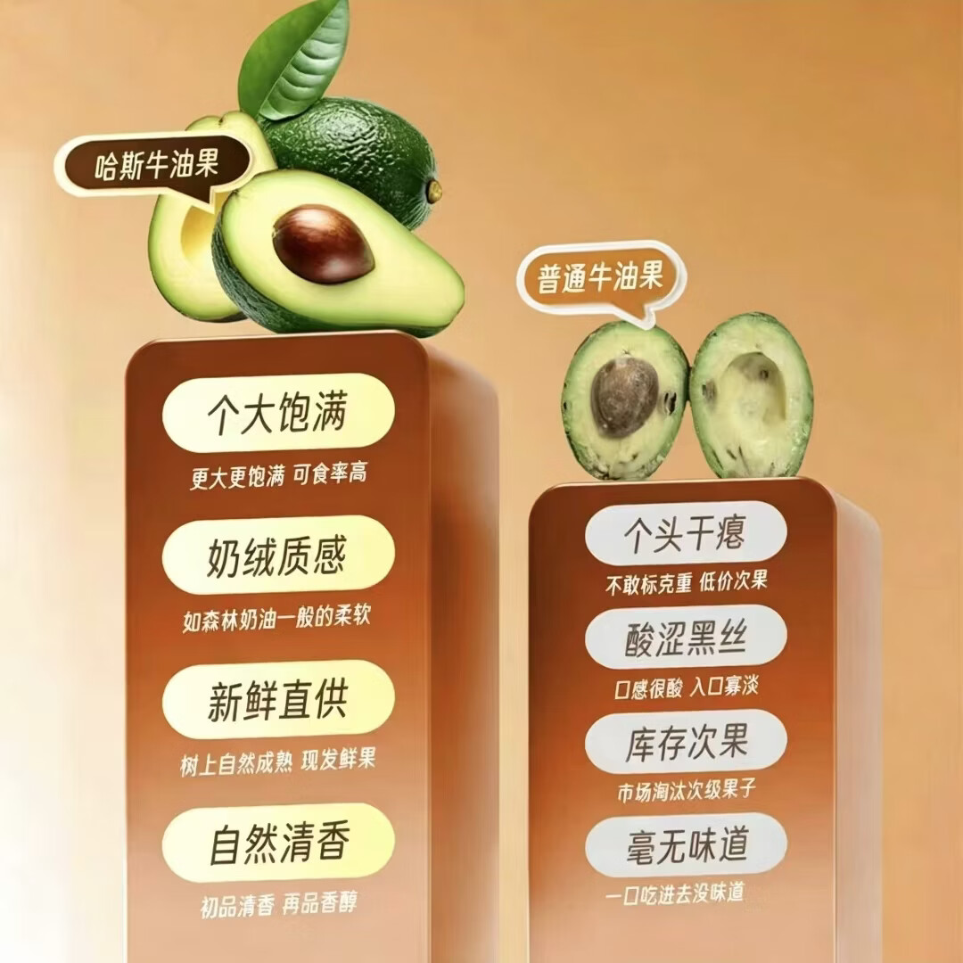 御红橙绿秘鲁进口哈斯牛油果幼儿辅食宝宝代餐新鲜水果鳄梨整箱批发价包邮 【单果净重50-70g】9个装 宝宝果