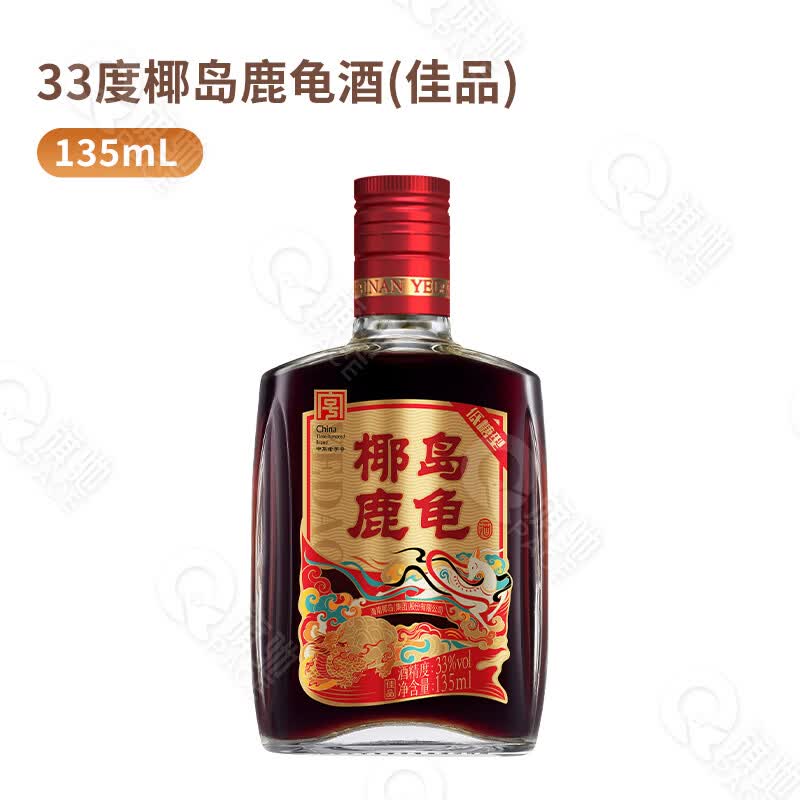 椰岛鹿龟酒135ml小酒 中华老字号 鹿血鹿鞭肉苁蓉黄精枸杞养生露酒 33度 135mL 24瓶 椰岛鹿龟酒(佳品)