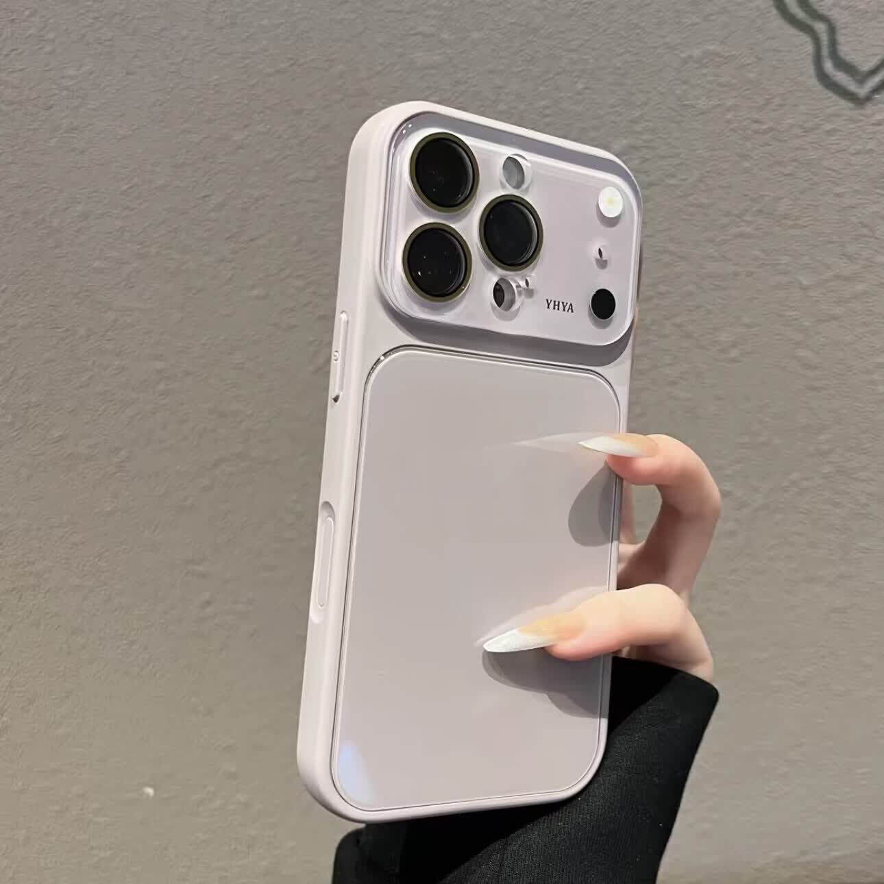 适用iPhone17ProMax手机壳秒变17大视窗玻璃纯色苹果16防摔保护套 古董白 iPhone16ProMax