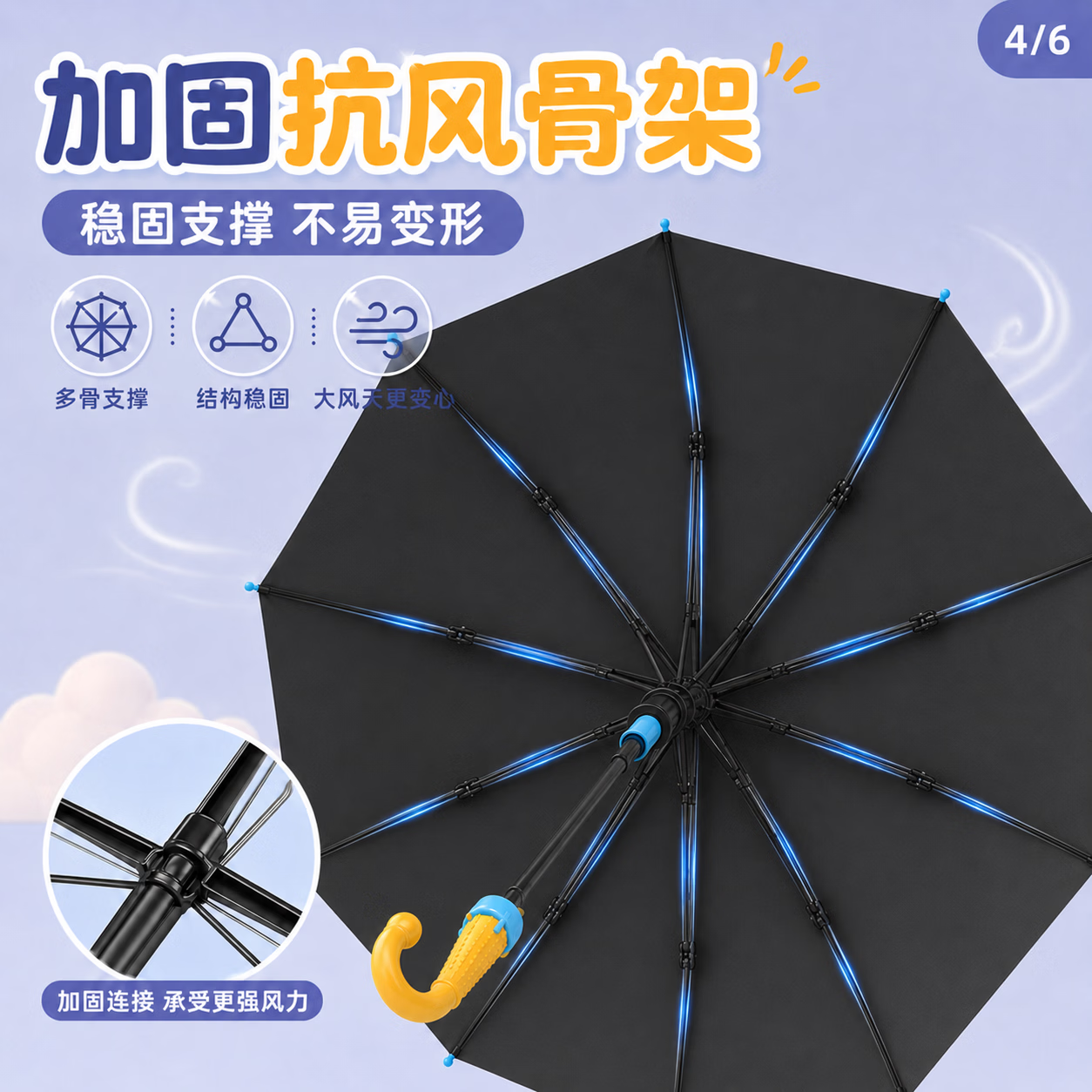 勋阳宇乐儿童晴雨幼儿园上小学生专用防水套安全自动伞男女孩可爱卡通雨伞 黑胶防晒 -太空漫步