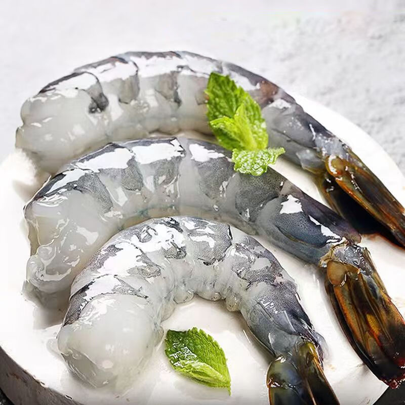 魅弧鲜新鲜大黑虎虾老虎虾鲜活海鲜水产九节虾基围虾斑节虾 1盒装-1.