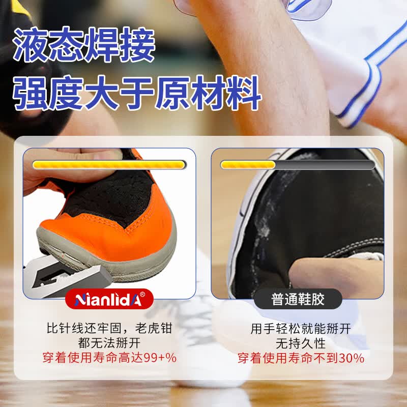 NianlidA修鞋胶水补鞋匠专用强力粘得牢软胶胶防水不硬防开胶运动鞋球鞋皮鞋帆布鞋树脂软胶4支装啫喱20ml 4支装【适用于99%鞋子】啫喱凝胶6ml