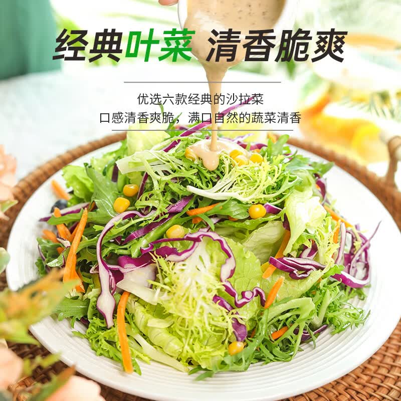 一号农场开袋即食沙拉组合意式法式田园混合轻食代餐色拉生菜蔬菜沙拉健身 田园*1+法式*1+意式*1+无酱汁