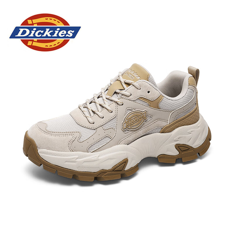 Dickies品牌男鞋2026夏季新款户外徒步减震运动鞋百搭老爹鞋透气休闲鞋男 沙色 45