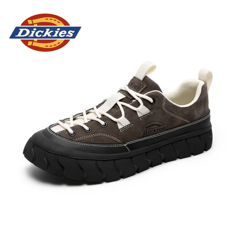 Dickies品牌男鞋2026夏季新款复古百搭潮流板鞋男户外厚底增高运动休闲鞋 棕色 39