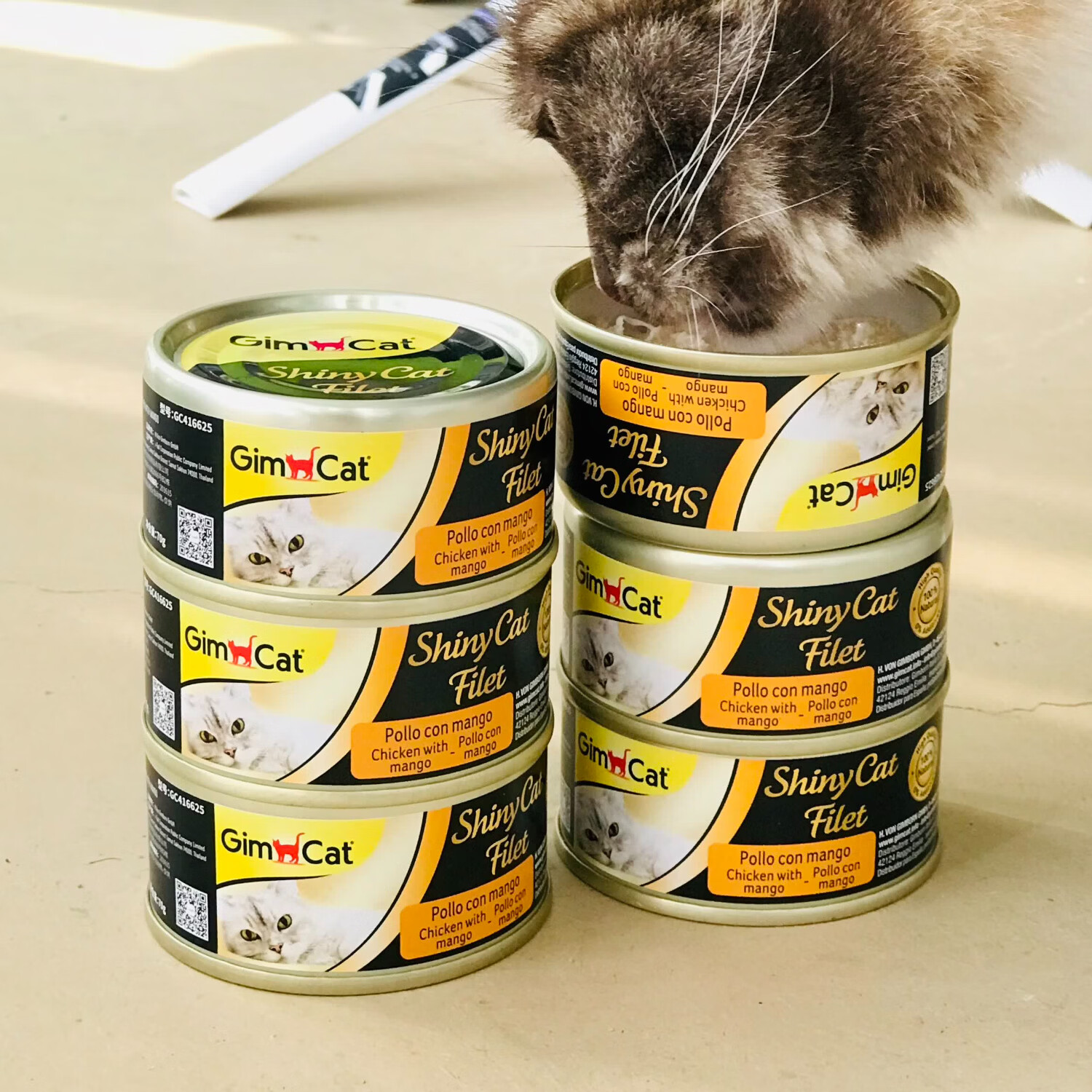 俊宝俊喵猫罐头 猫零食原装进口猫咪零食罐头 营养多汁 鸡肉+芒果高汤罐 70g*6罐