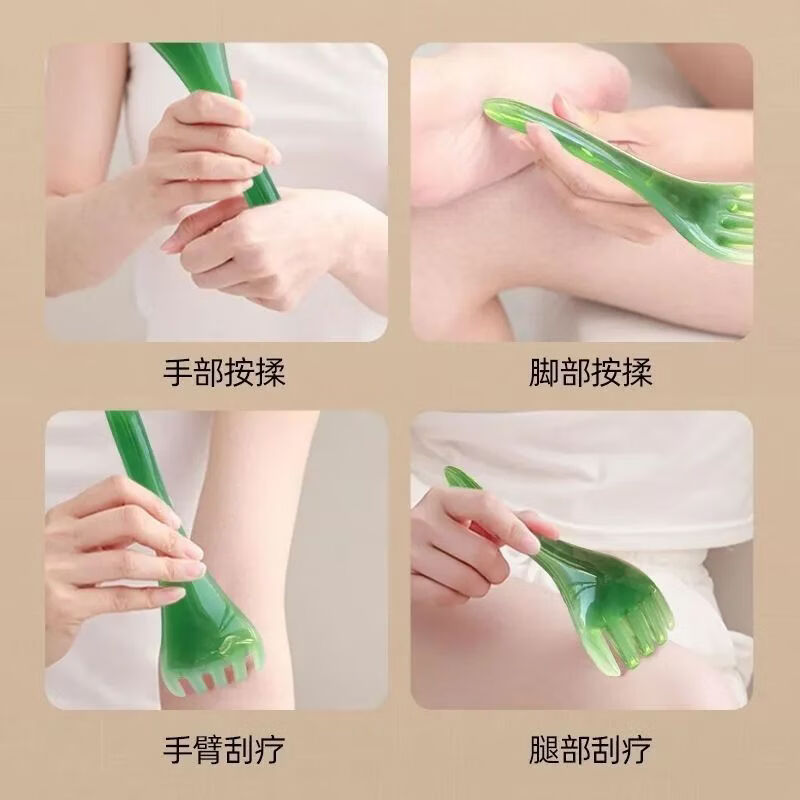 新款按摩梳手持式ABS环保材质五指梳额头按摩器五爪头皮经络全身 5只【头部按摩器】温润不伤肤颜色随机