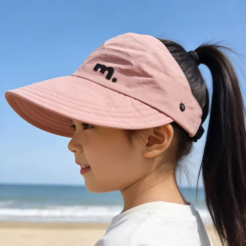 G.duck小黄鸭2026儿童可扎马尾防晒帽春夏空顶遮阳帽青少年户外鸭舌帽 紫色-m.半空顶马尾帽 帽围47-52cm参考年龄1-6岁
