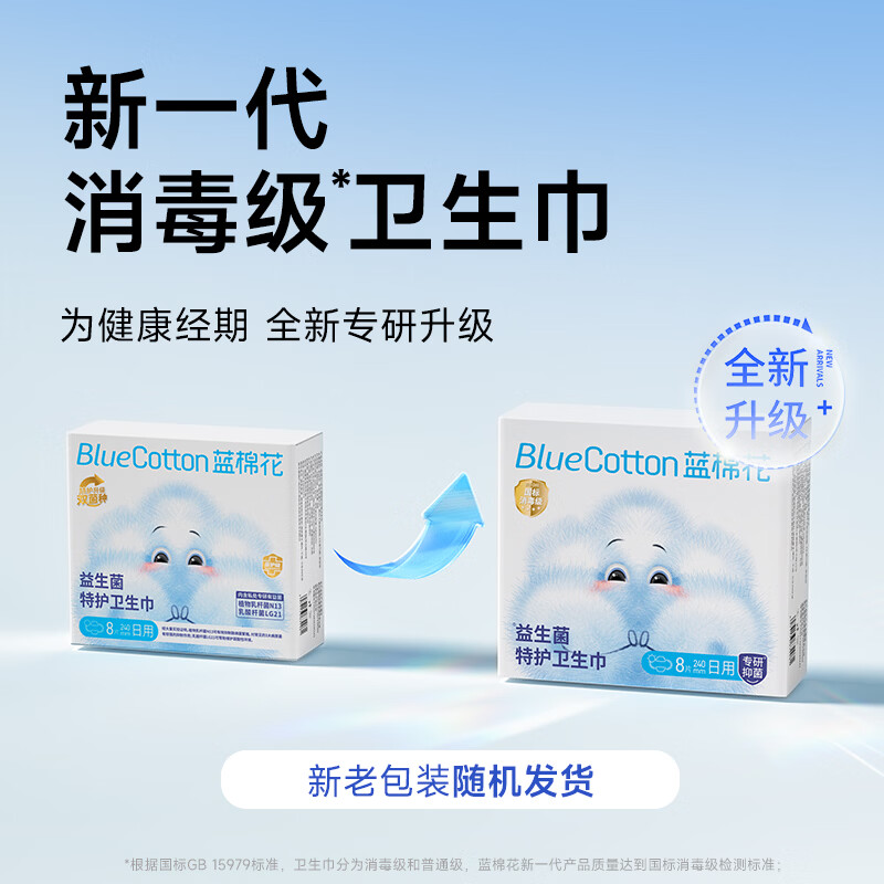 蓝棉花消毒级卫生巾日用夜用益生菌超薄透气防漏姨妈巾套装纯棉安全裤 【全家福】加赠 护垫+旅行装