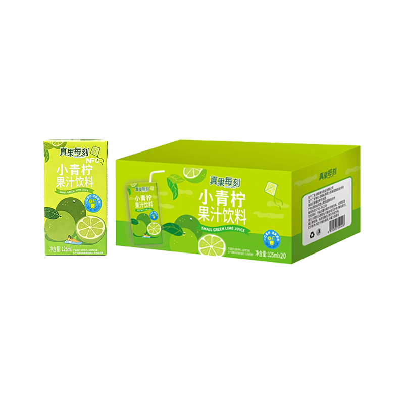 真果每刻小青柠汁添加NFC小青柠汁果汁饮品0脂含维生素C饮品 125ml*20盒整箱