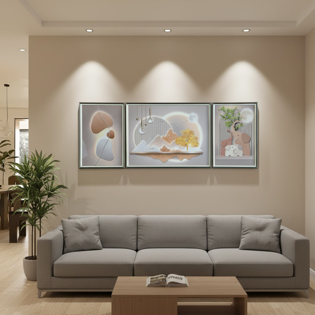 挂画|背靠金山装饰画 挂画客厅办公室三联 沙发背景墙画 孔雀玫瑰三联 45cm*65cm*2+85cm*65cm 黑色钢琴烤漆金边拉丝边框