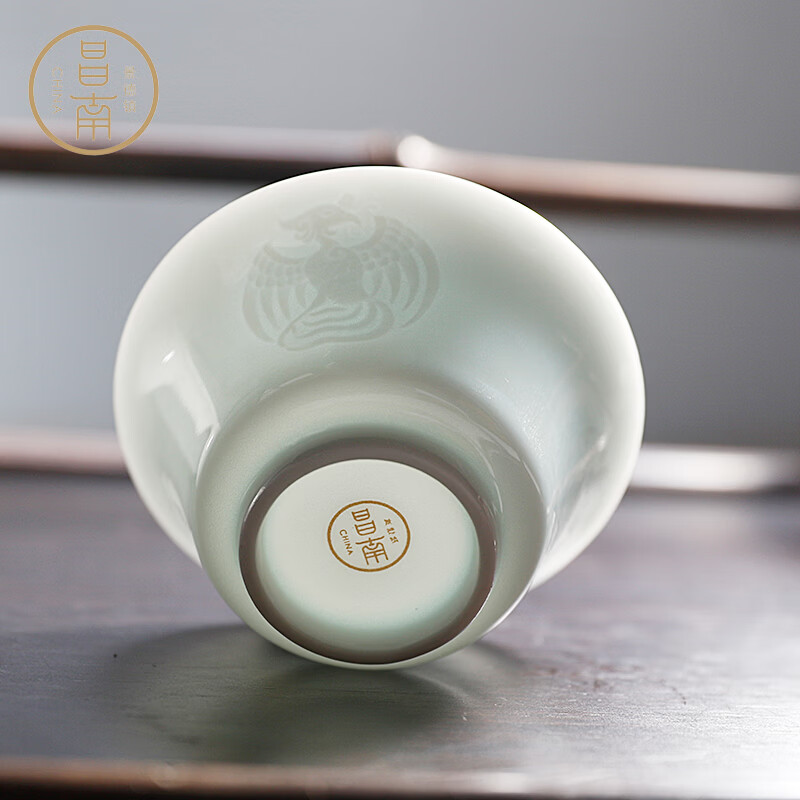 昌南景德镇陶瓷品茗杯小茶杯茶具主人杯斗笠杯陶瓷功夫茶杯主人杯 凤凰涅槃单杯