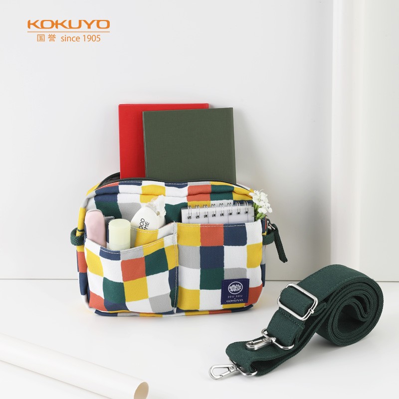 国誉（KOKUYO）SOUSOU联名收纳整理包中包帆布笔袋 日常/内附背带 1个装 WSG-BB1X01-3
