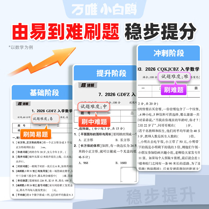 2027万唯小白鸥小升初真题卷语文数学英语毕业分班考试全国重点中学2026招生真题试卷超详解小学数学五年级六年级寒暑假总复习必刷资料 【语文】真题套卷|配重难视频讲解